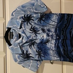 Las Vegas Aloha Shirt Hawaiian blue ocean Moana waves